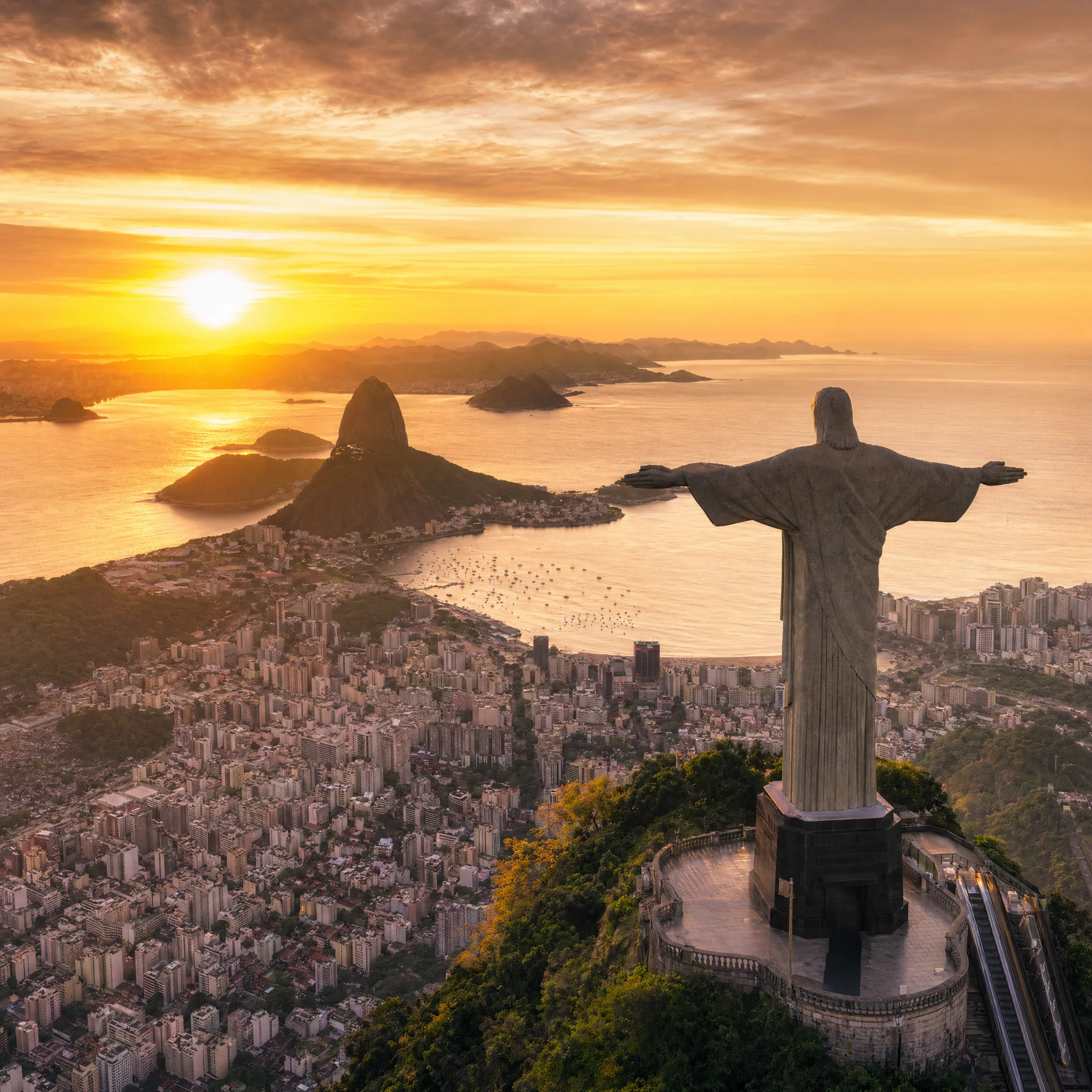 Christ the Redeemer statue on Corcovado mountain above Rio de Janeiro, Brazil