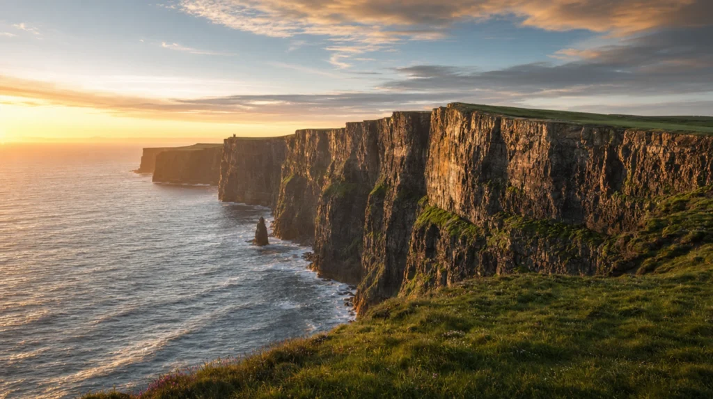 Cliffs of Moher rising from the Atlantic on the wild west coast, Ireland