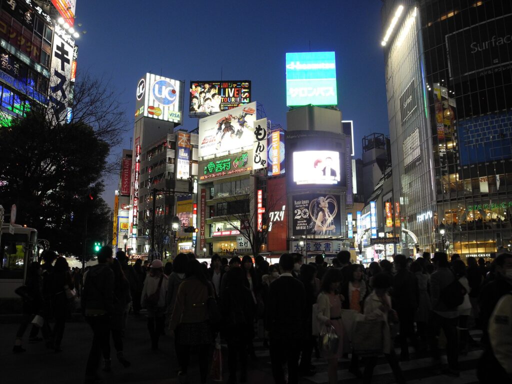 Shibuya Crossing in Tokyo at night