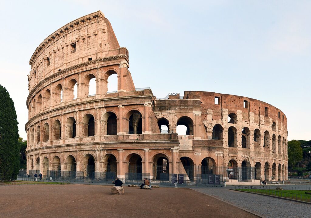 The Colosseum in Rome at sunset