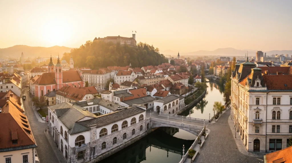 Ljubljana, Slovenia: Europe’s Greenest Capital — the Car-Free Old Town, Pléčnik’s Bridges & the Gateway to Lake Bled