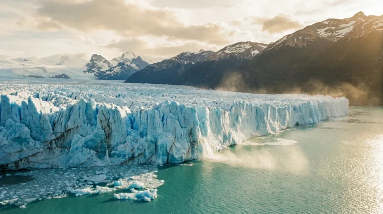 Argentina — the Perito Moreno Glacier in Patagonia at golden hour