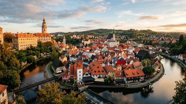 Czech Republic — Český Krumlov’s castle and old town on the Vltava bend
