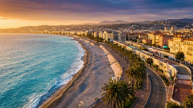Nice, France — the Promenade des Anglais along the turquoise Baie des Anges