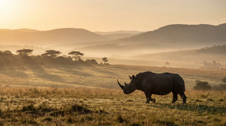 Ezulwini Valley / Hlane rhino at dawn