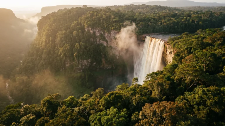 Kaieteur Falls plunging through rainforest, Guyana