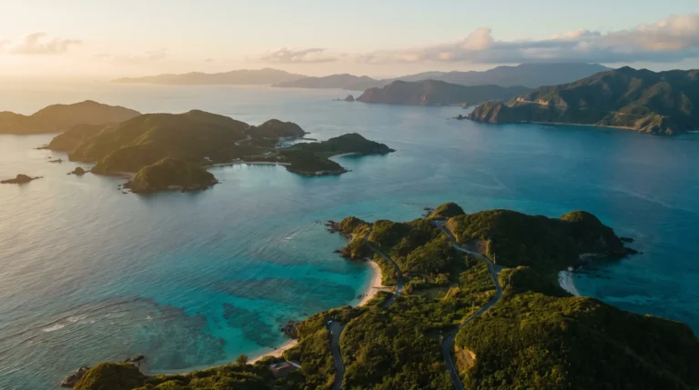 Subtropical reef/Kerama-blue coastline aerial