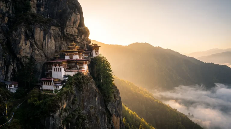 Paro Taktsang / Tiger's Nest clinging to the cliff face
