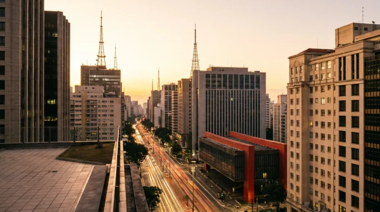 Avenida Paulista skyline at dusk