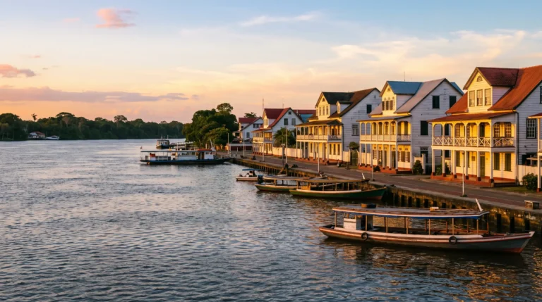 Historic Paramaribo waterfront + Suriname River