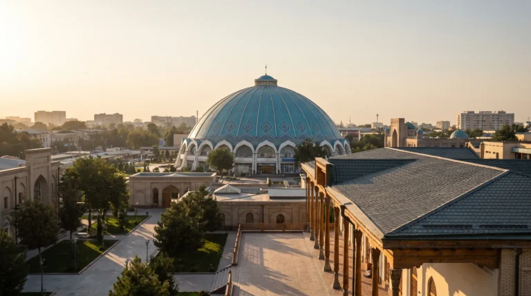 Chorsu Bazaar blue dome or Amir Timur Square