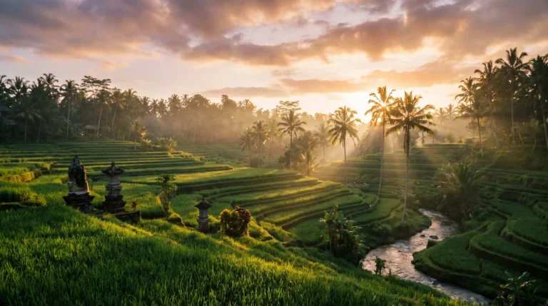 Bali's emerald Tegallalang rice terraces near Ubud